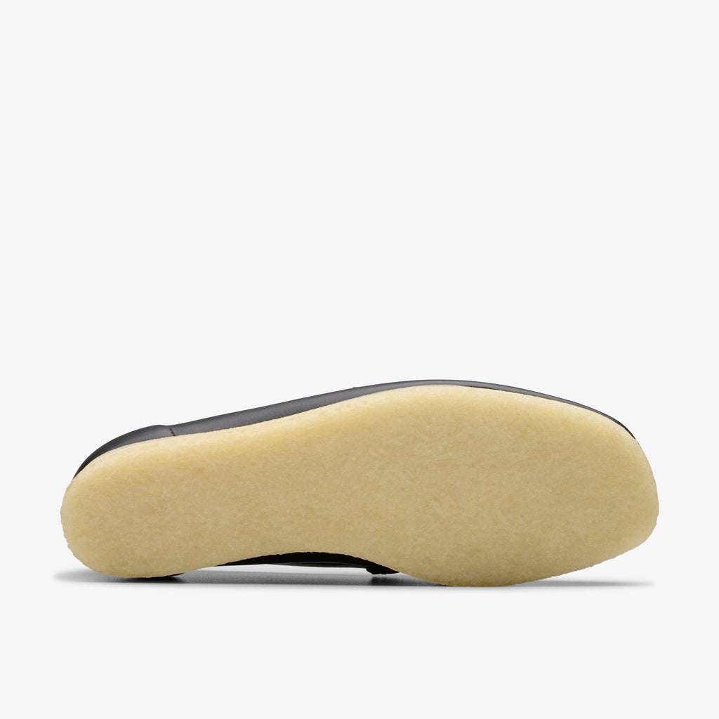 Mocassin Wallabee Horse Bit en cuir noir/blanc