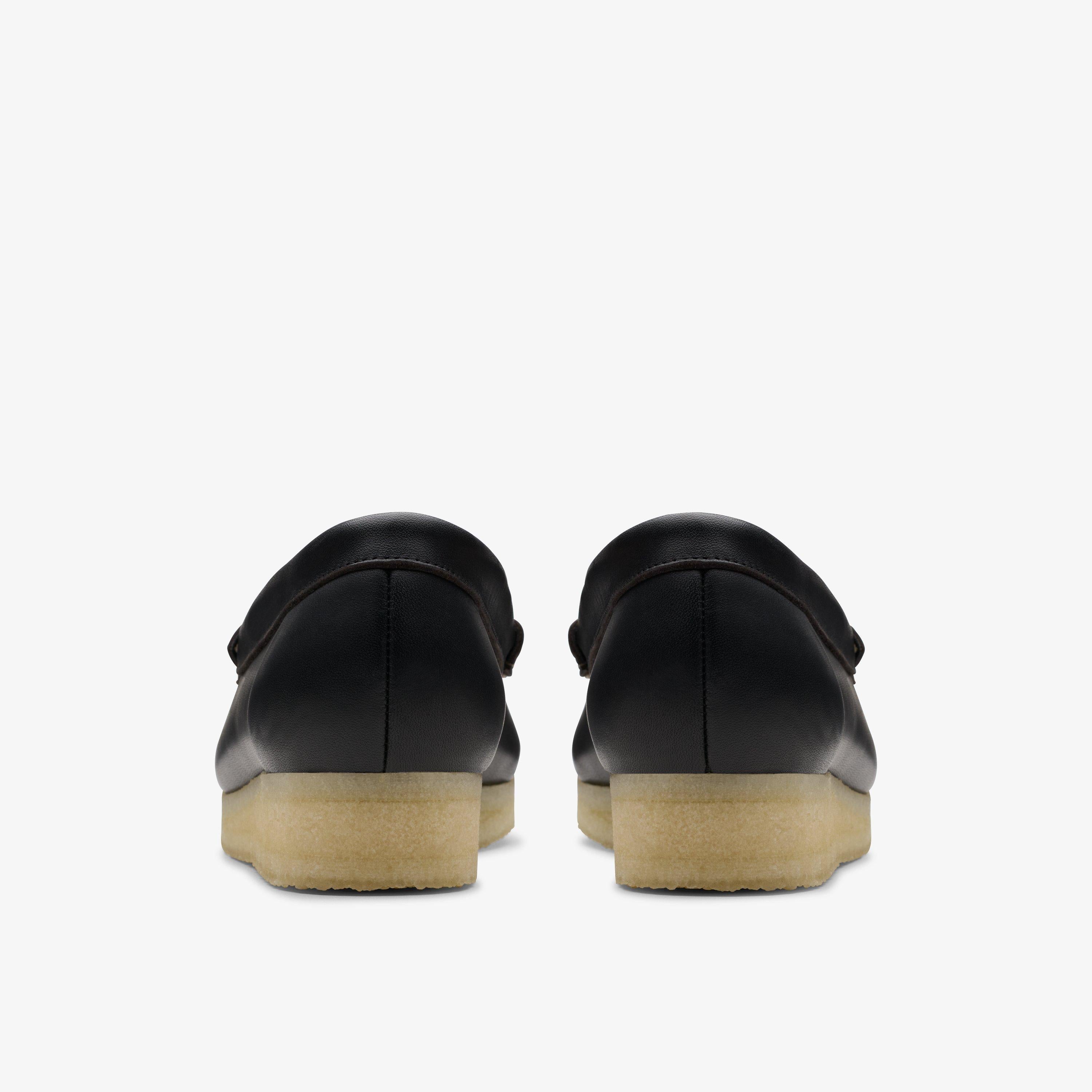 Mocassin Wallabee Horse Bit en cuir noir/blanc