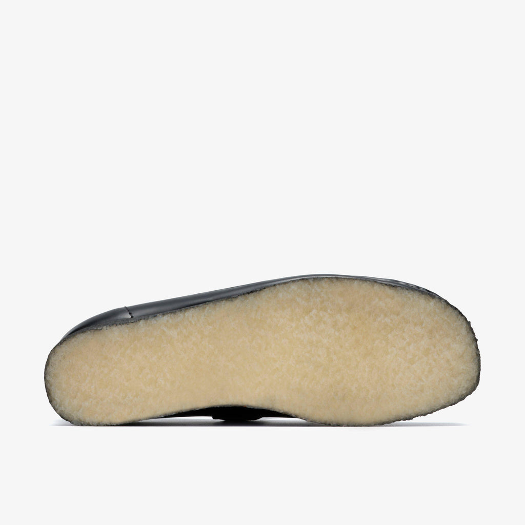 Wallabee T Bar Cuir noir très brillant
