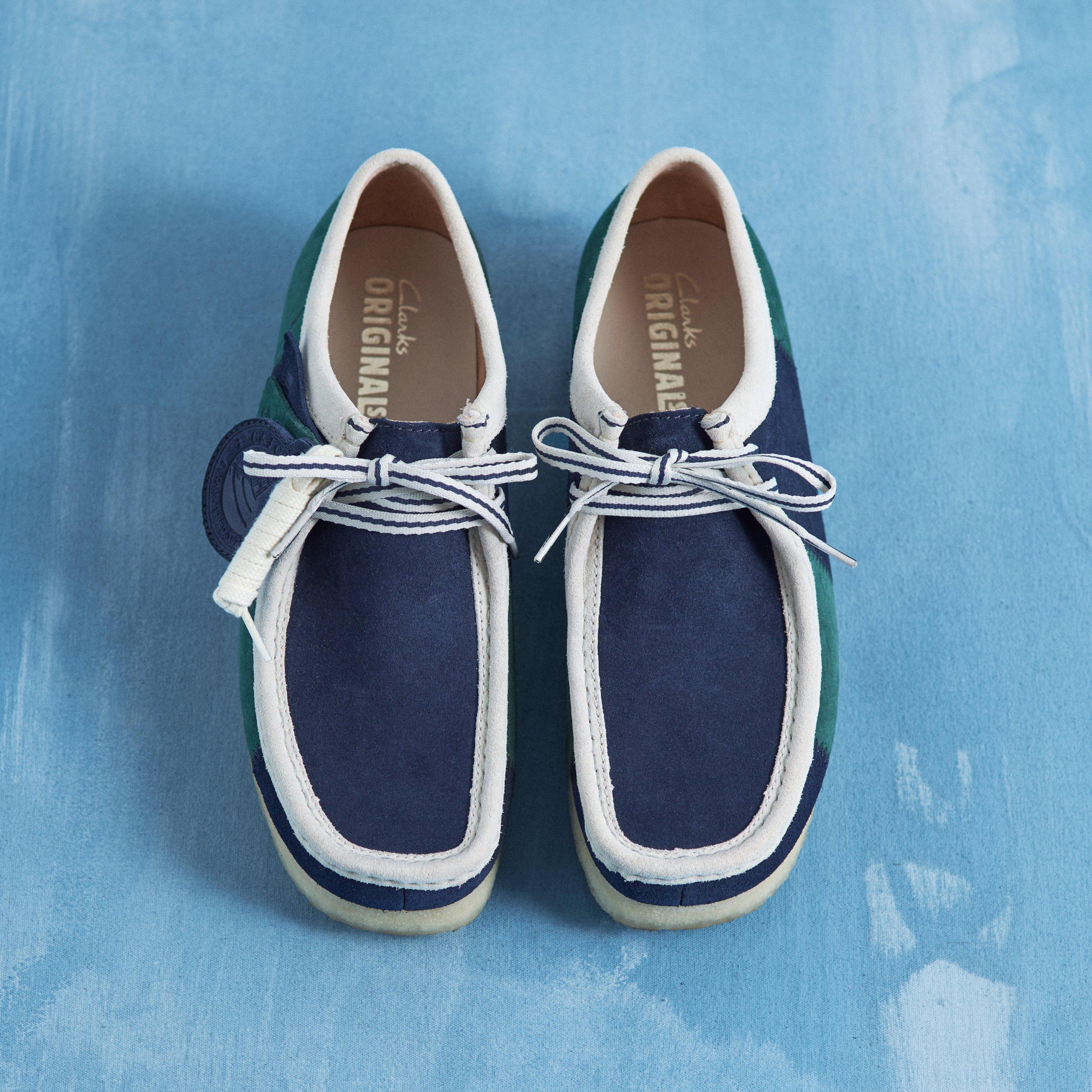 Wallabee Blue/Green Stripe