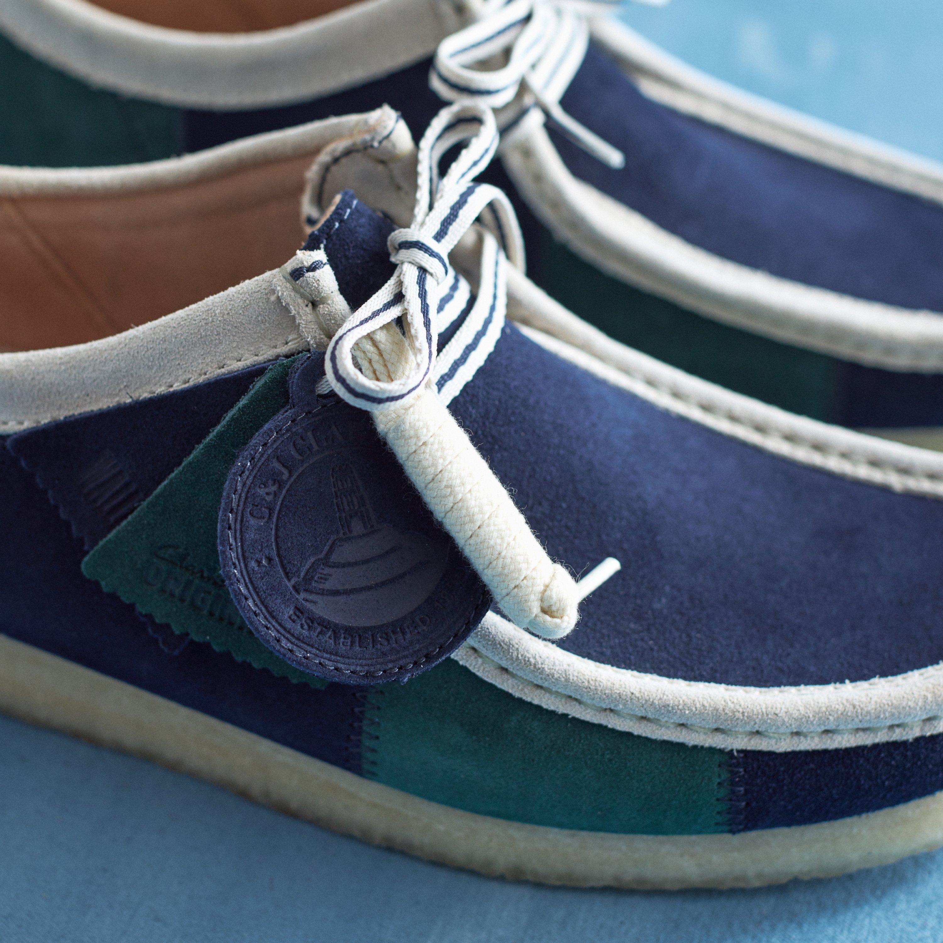 Wallabee Blue/Green Stripe