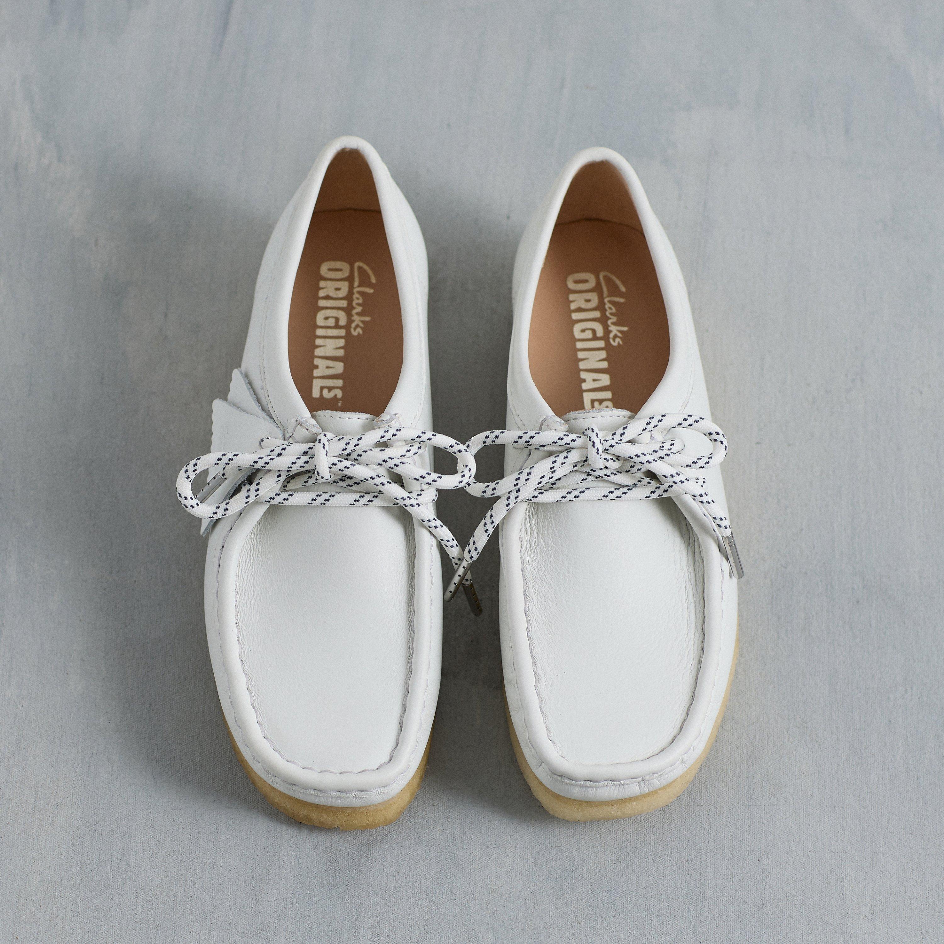 Wallabee Cuir Grainé Blanc