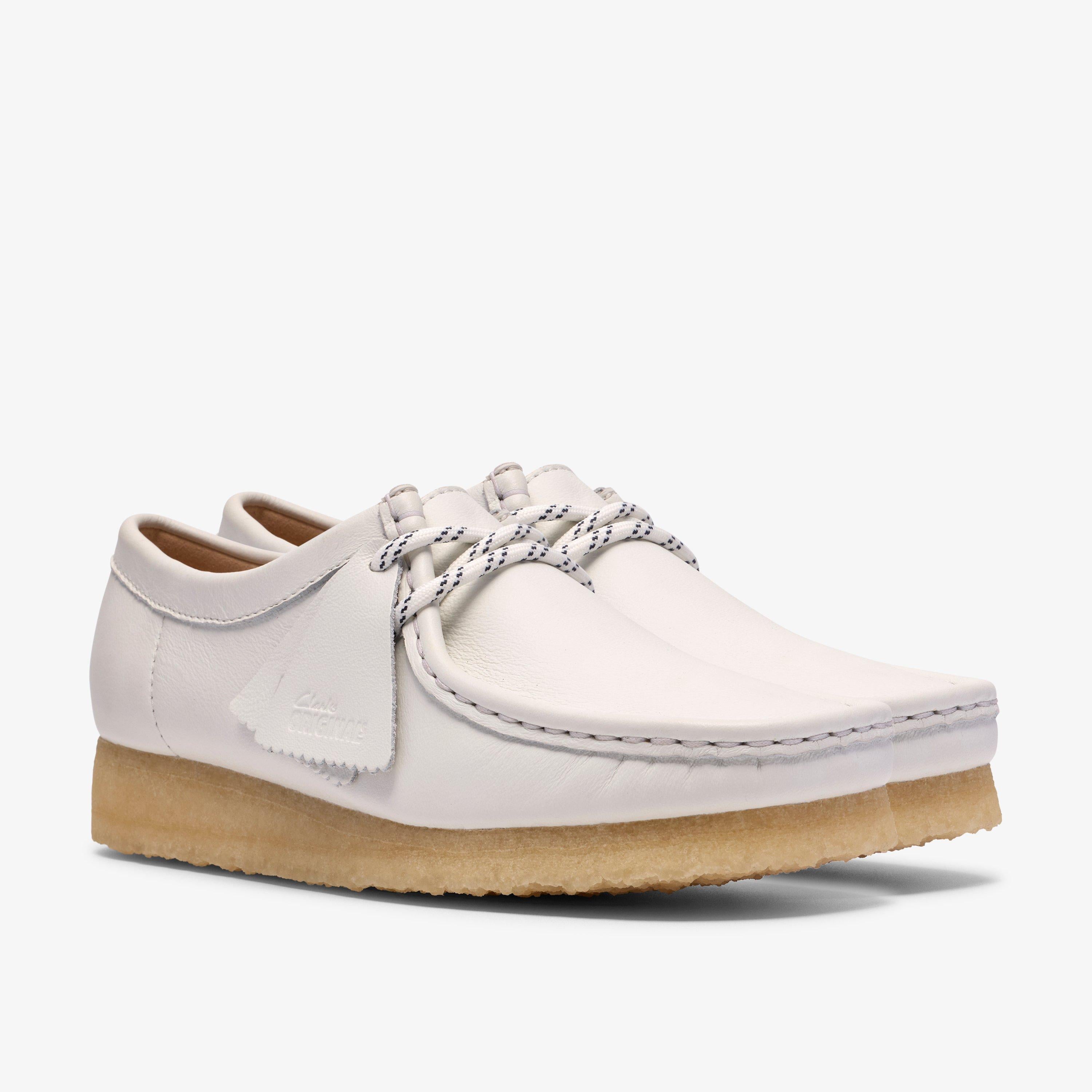 Wallabee Cuir Grainé Blanc