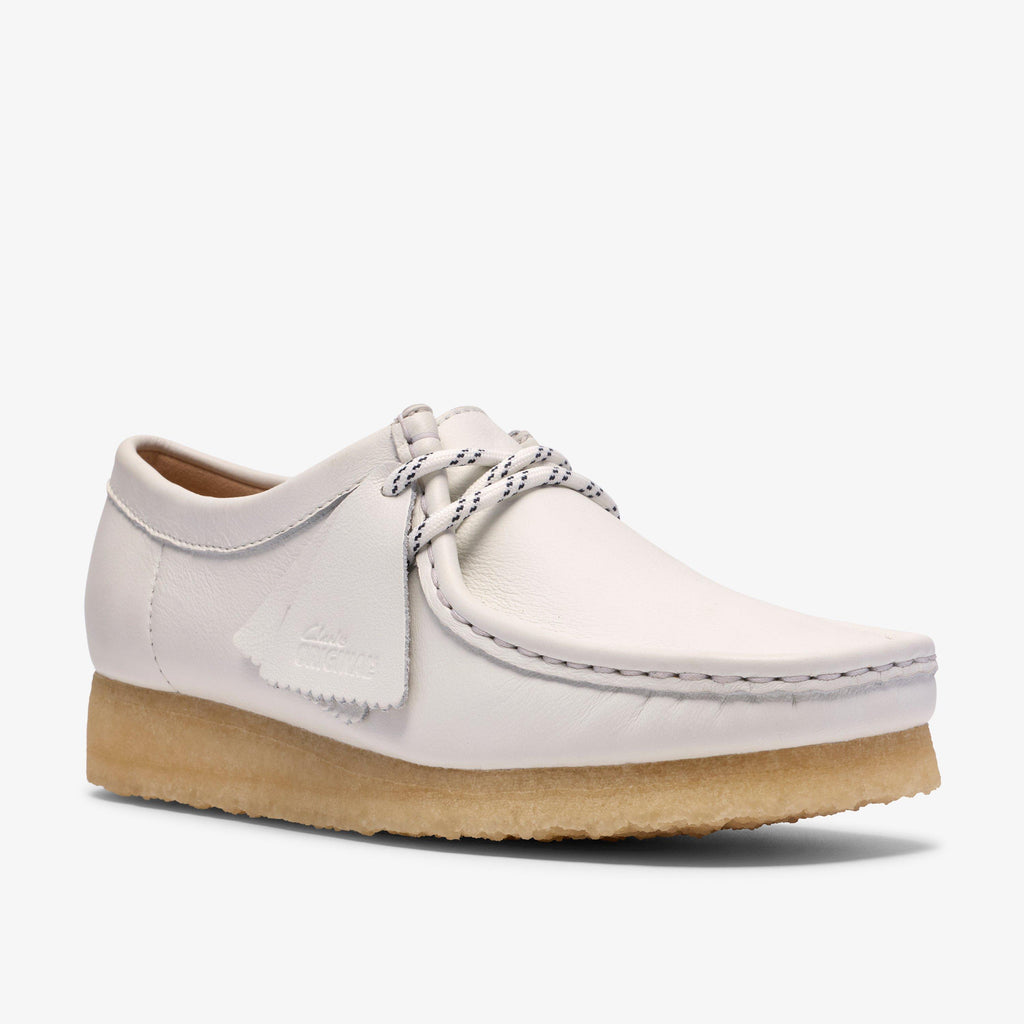 Wallabee Cuir Grainé Blanc