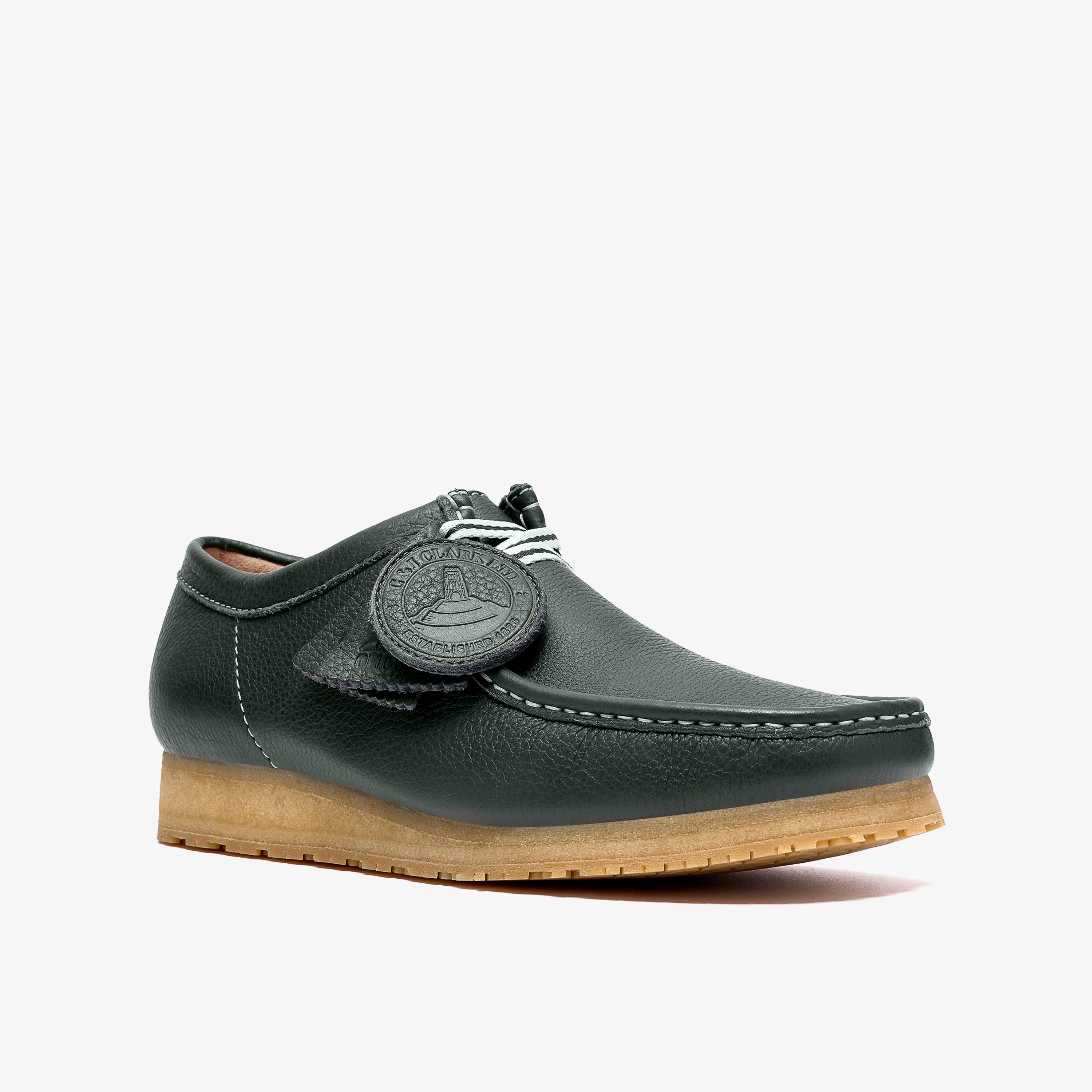 Wallabee RB Cuir vert foncé