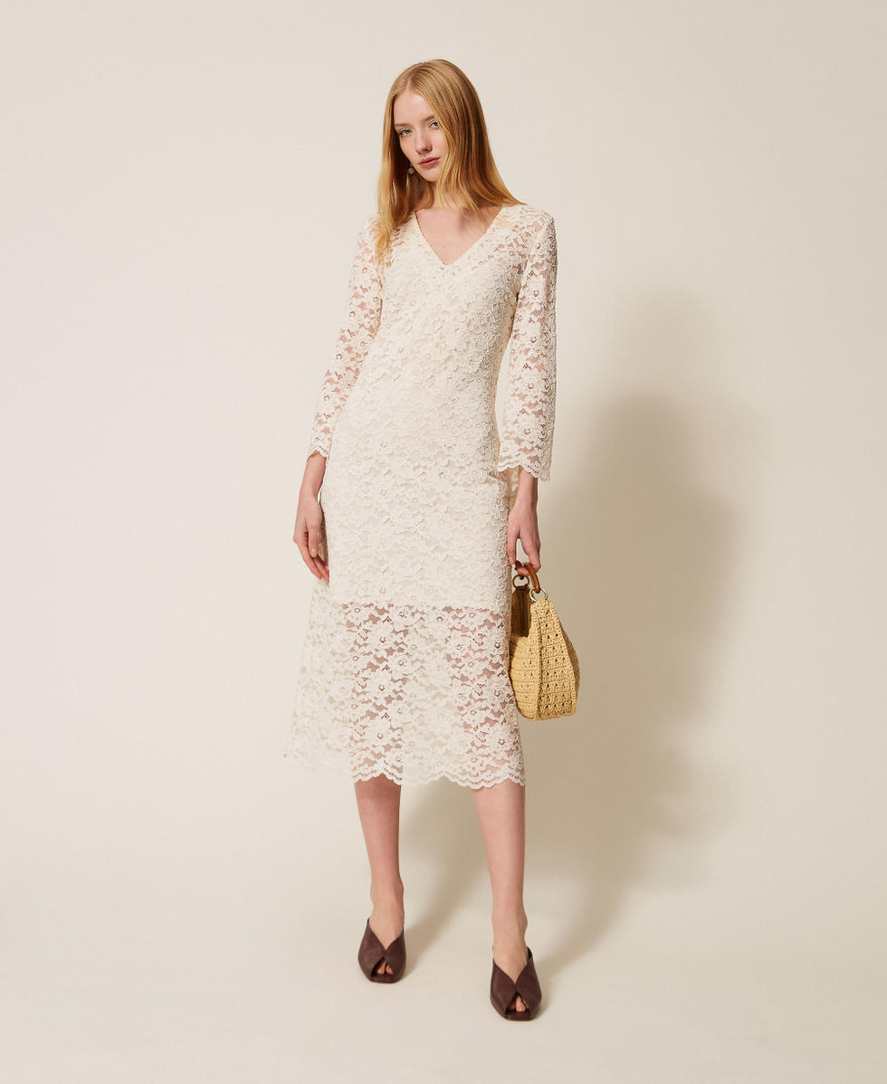 Robe midi en dentelle
