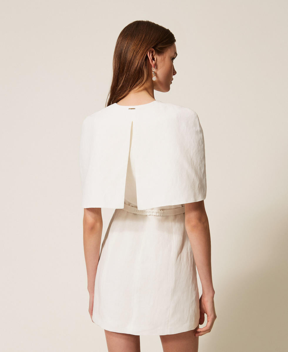 Robe courte cape en lin mélangé