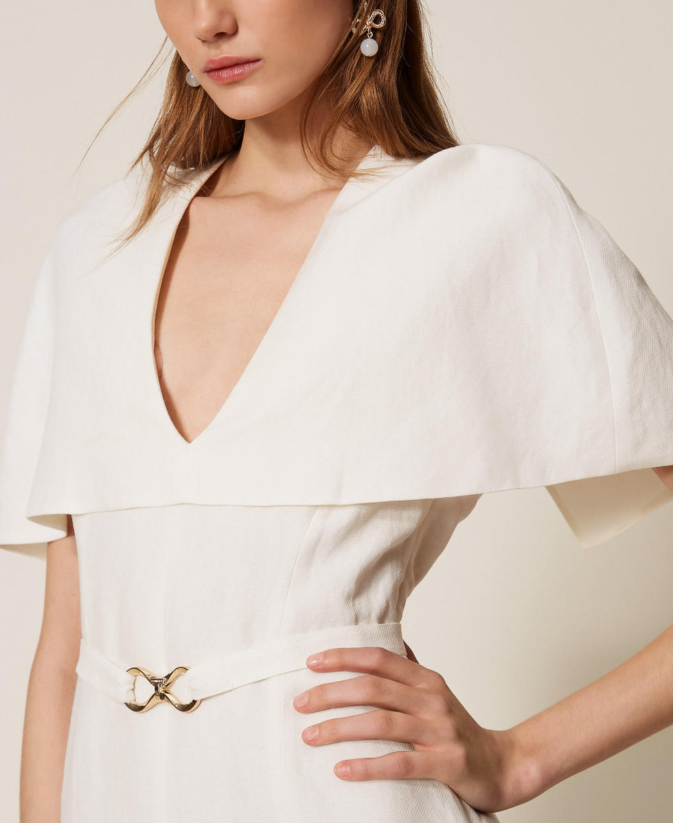 Robe courte cape en lin mélangé