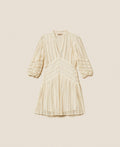 Robe courte en dentelle avec rayures