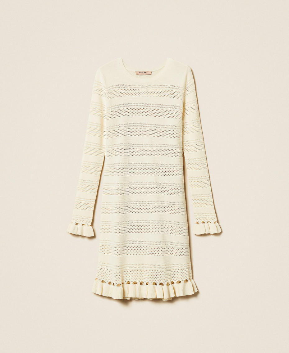Robe courte en maille avec volants