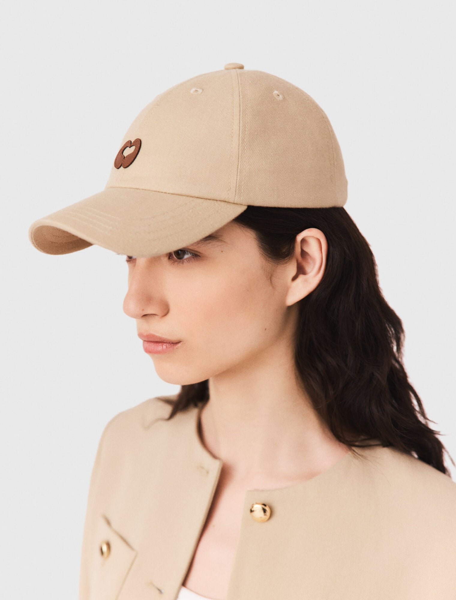 Casquette à logo en mix de lin