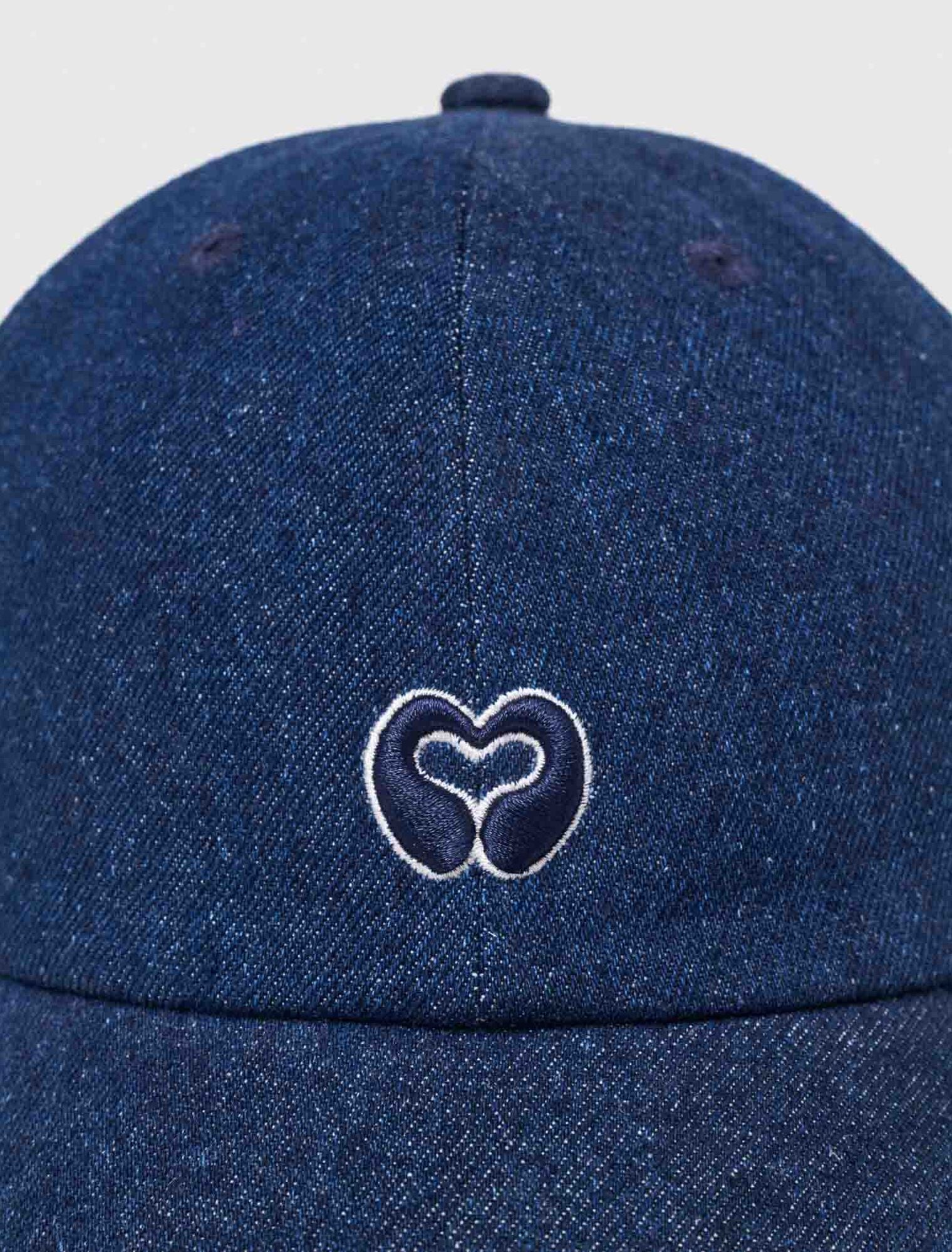 Casquette à logo en denim brut