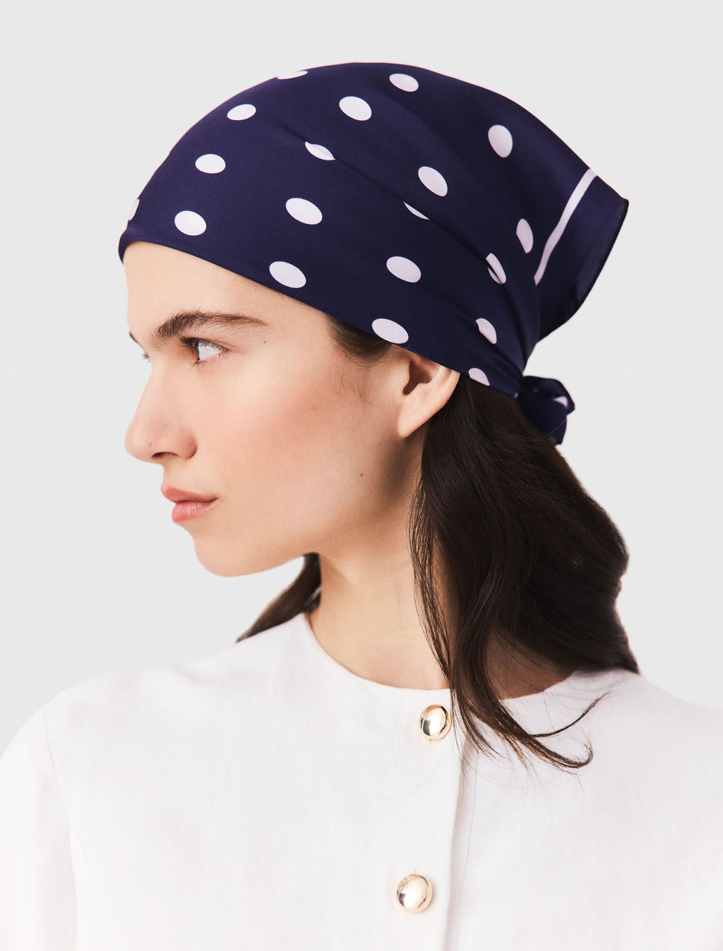 Bandana à pois en soie