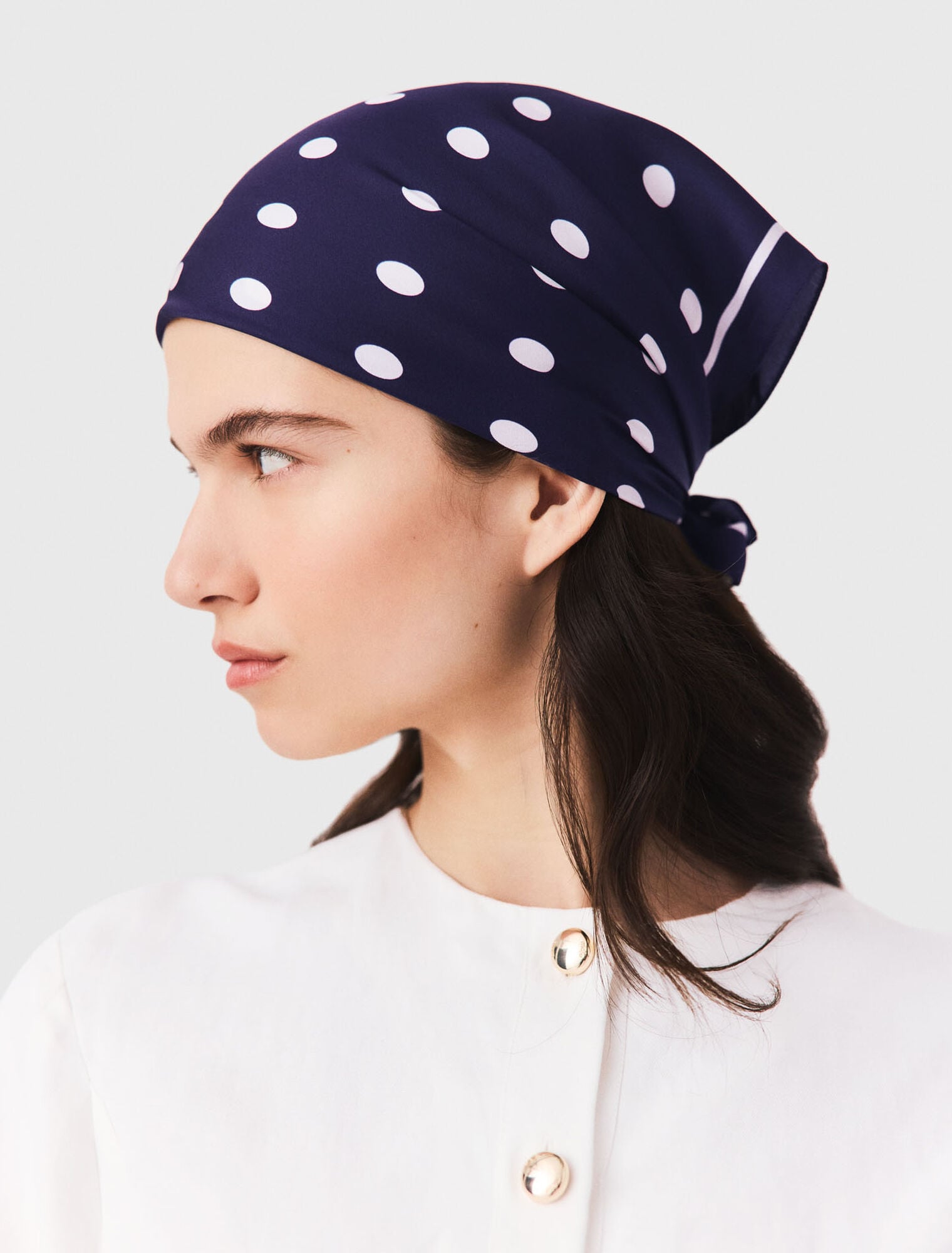 Bandana à pois en soie