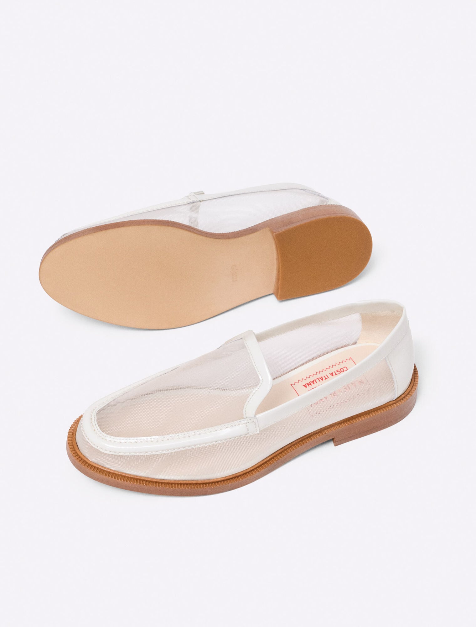 Mocassins en cuir et mesh