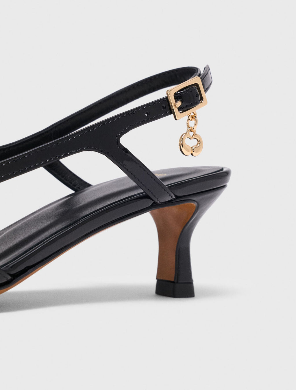 Slingbacks en cuir et mesh
