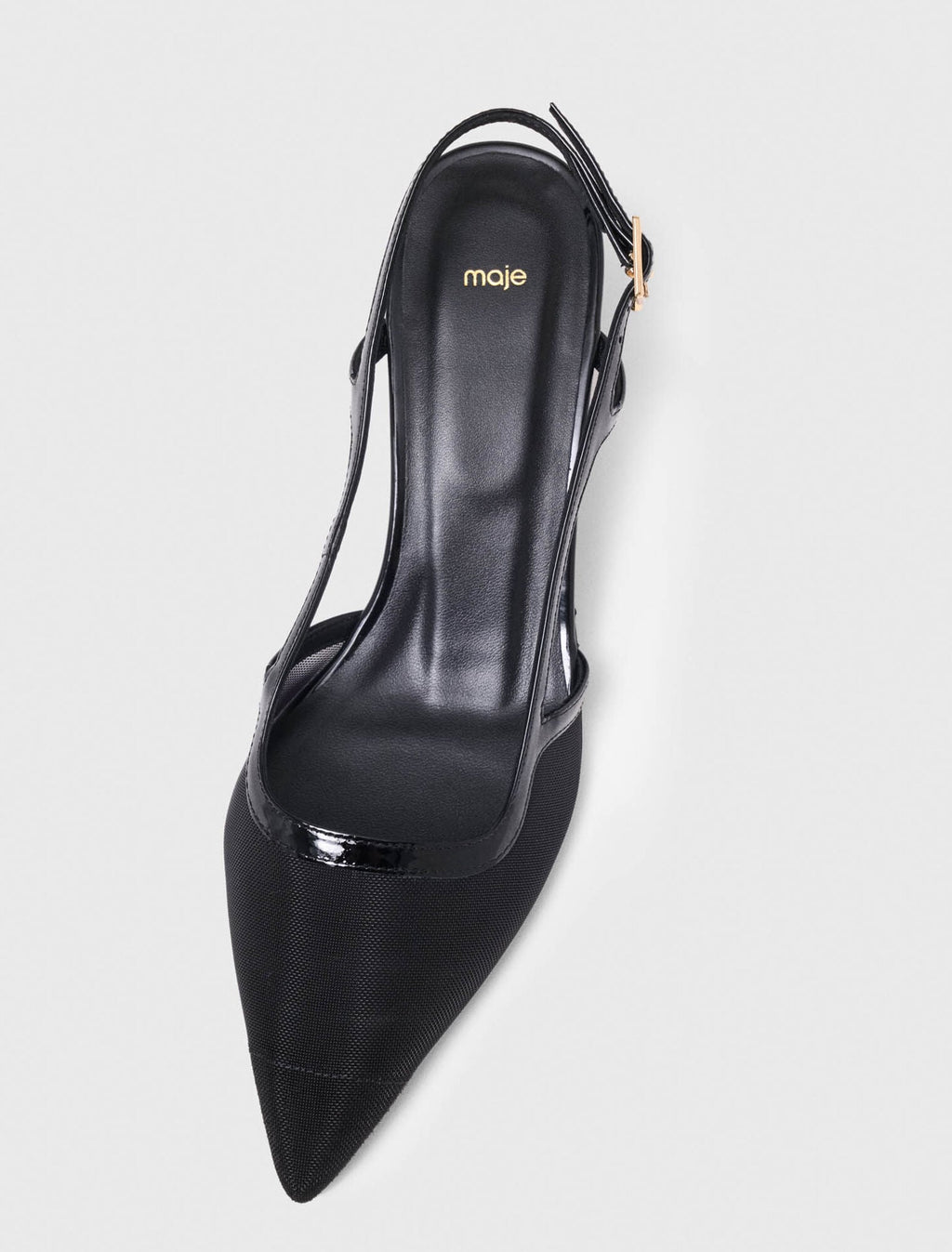 Slingbacks en cuir et mesh