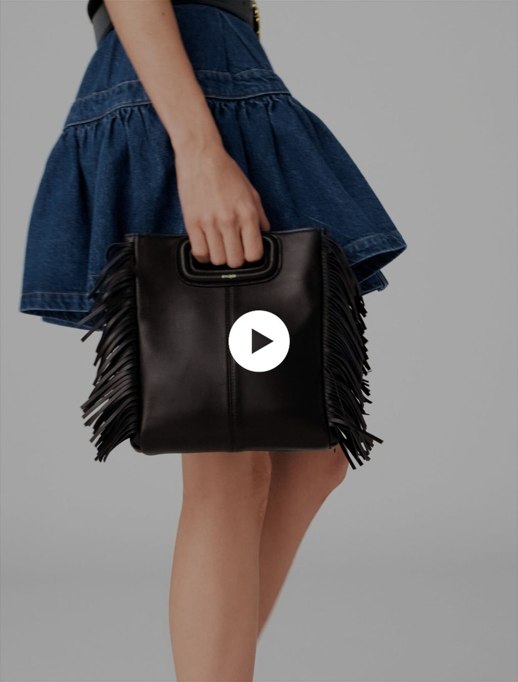 Sac M en cuir à franges