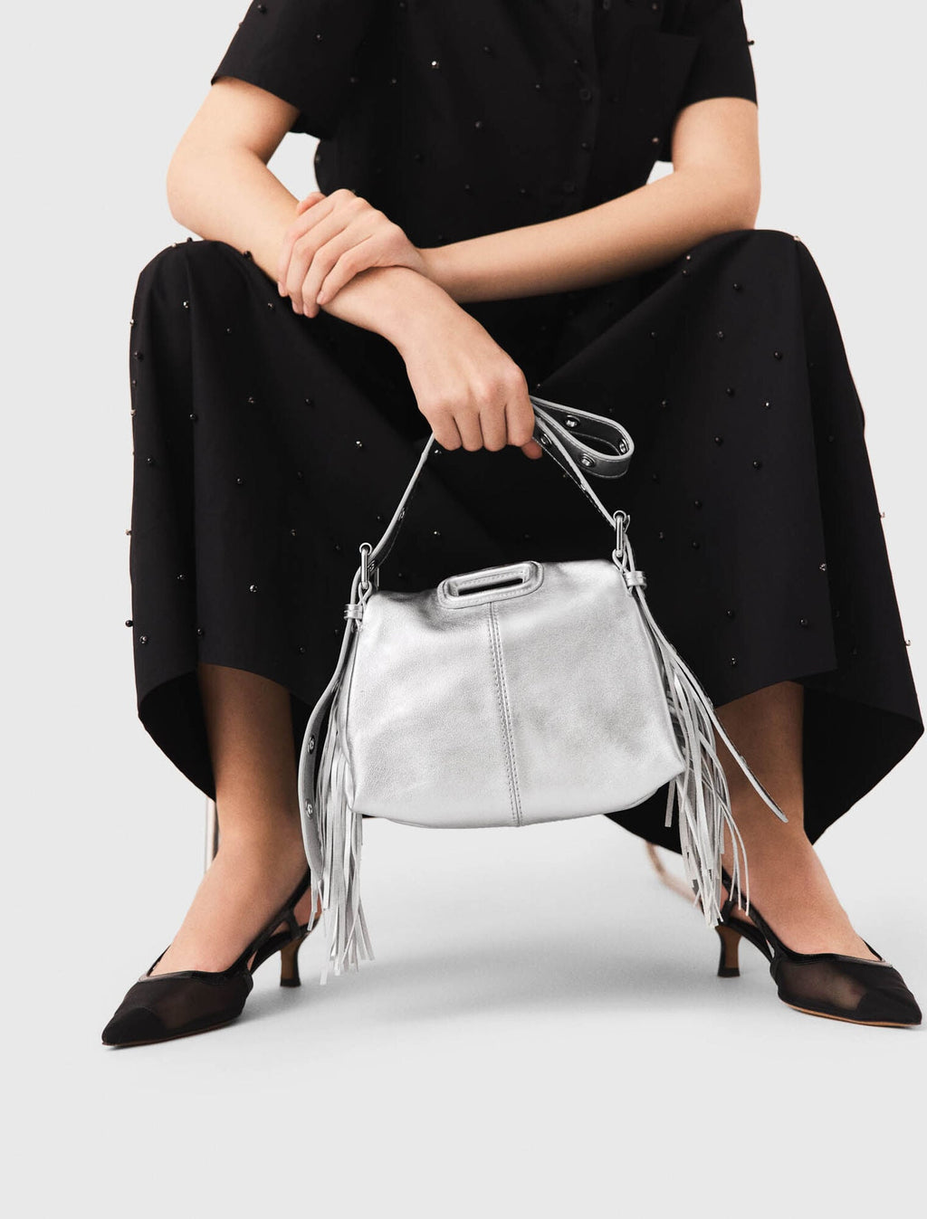 Sac Miss M mini en cuir métal