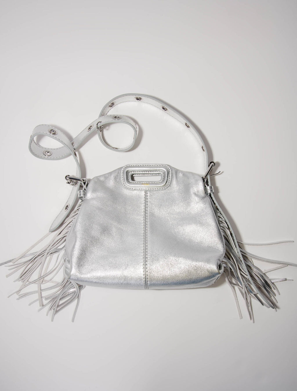 Sac Miss M mini en cuir métal