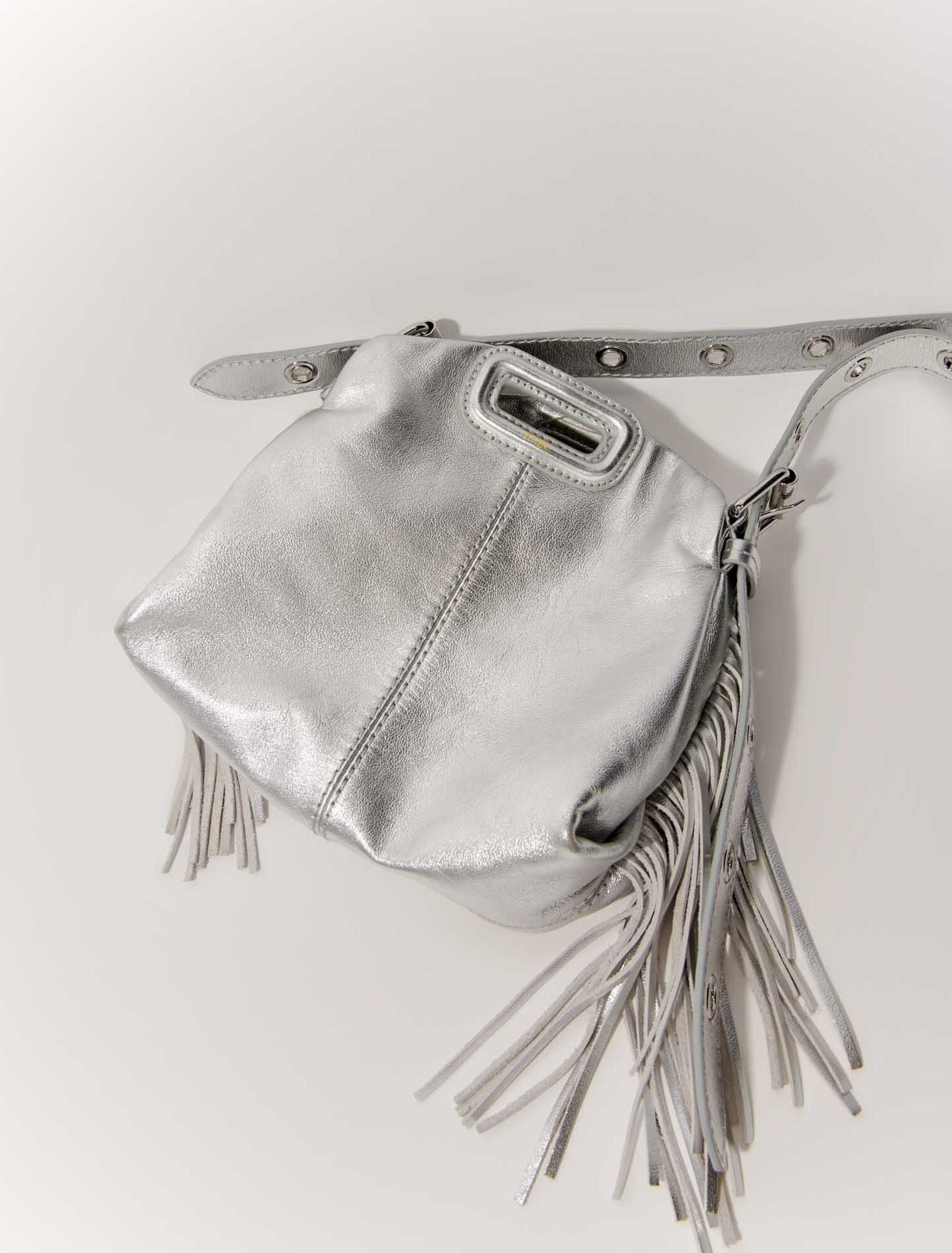 Sac Miss M mini en cuir métal