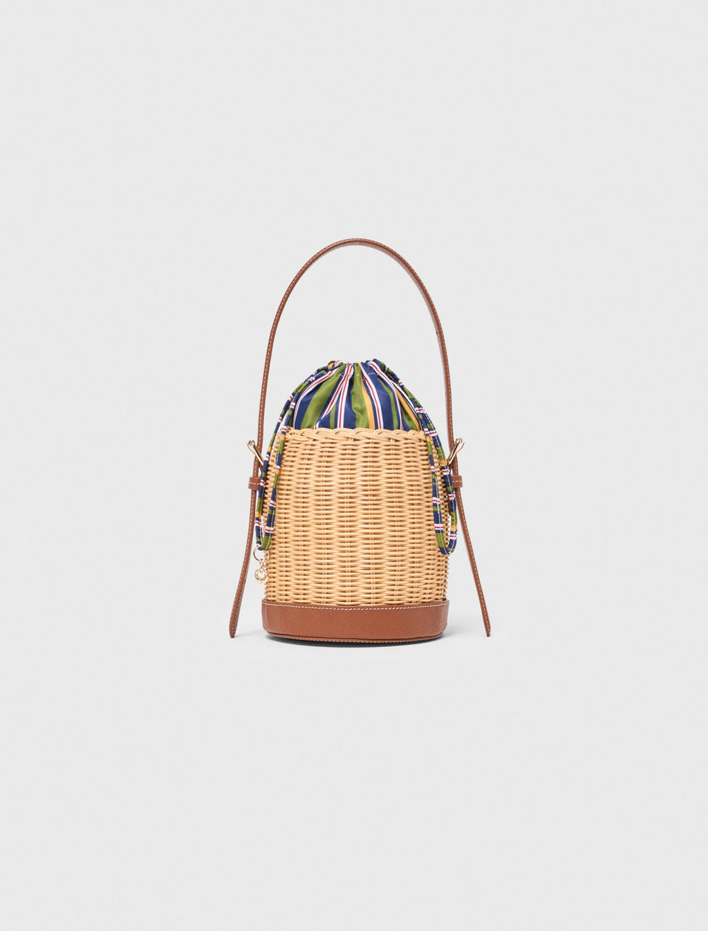 Panier en osier avec pochon imprimé