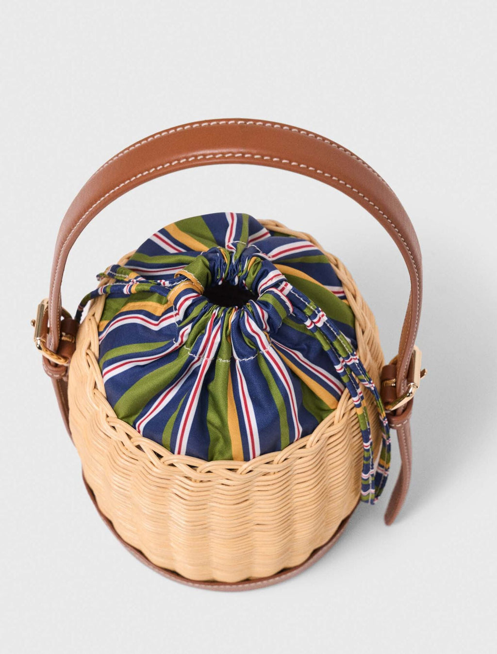 Panier en osier avec pochon imprimé