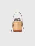 Panier en osier avec pochon imprimé