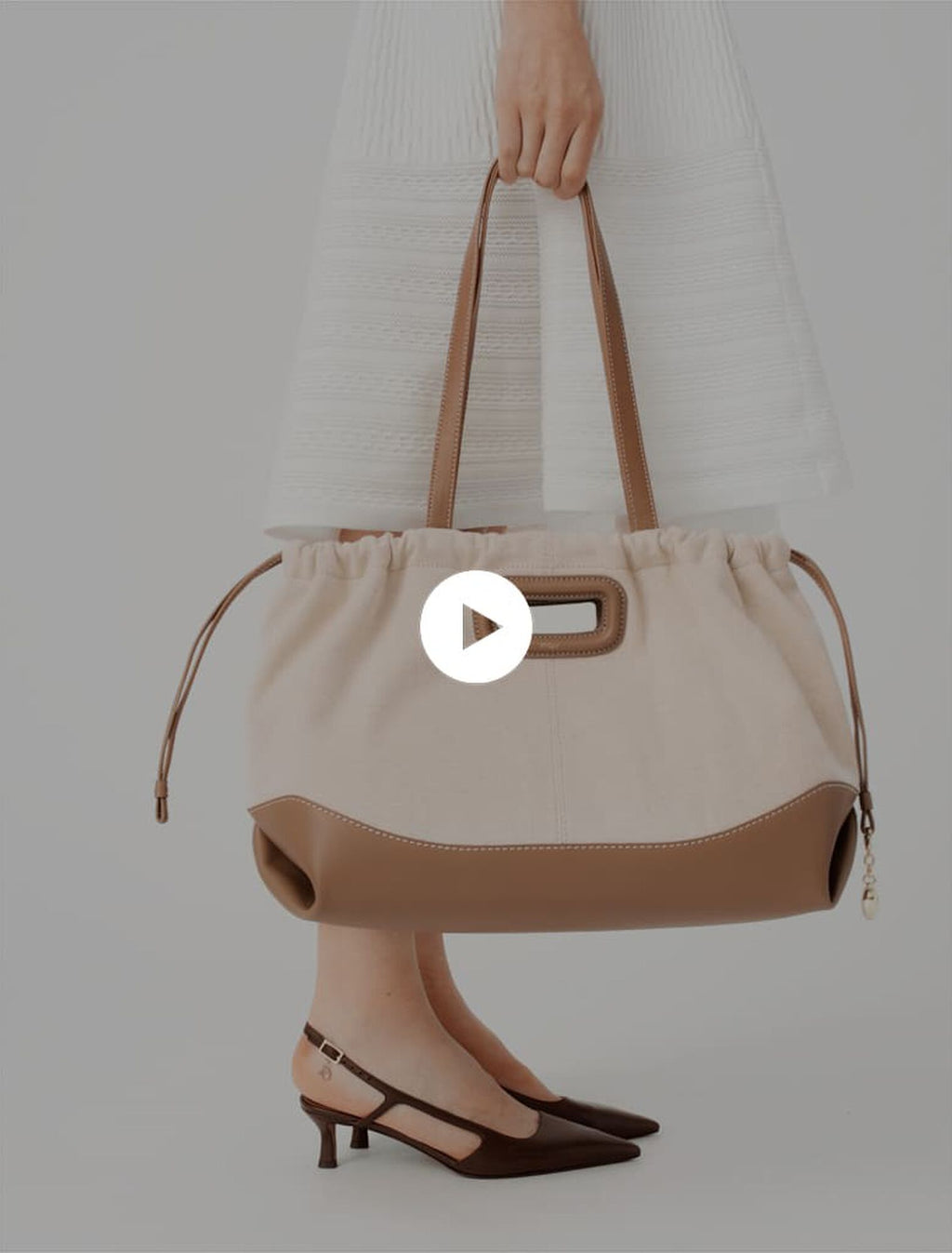 Milpli cabas en mix toile et cuir