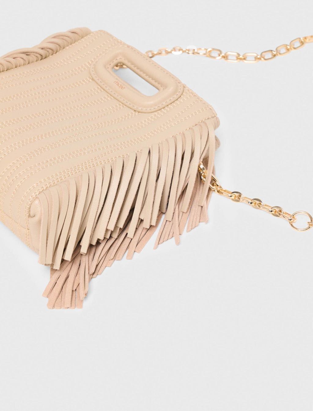 Sac M mini en cuir surpiqué
