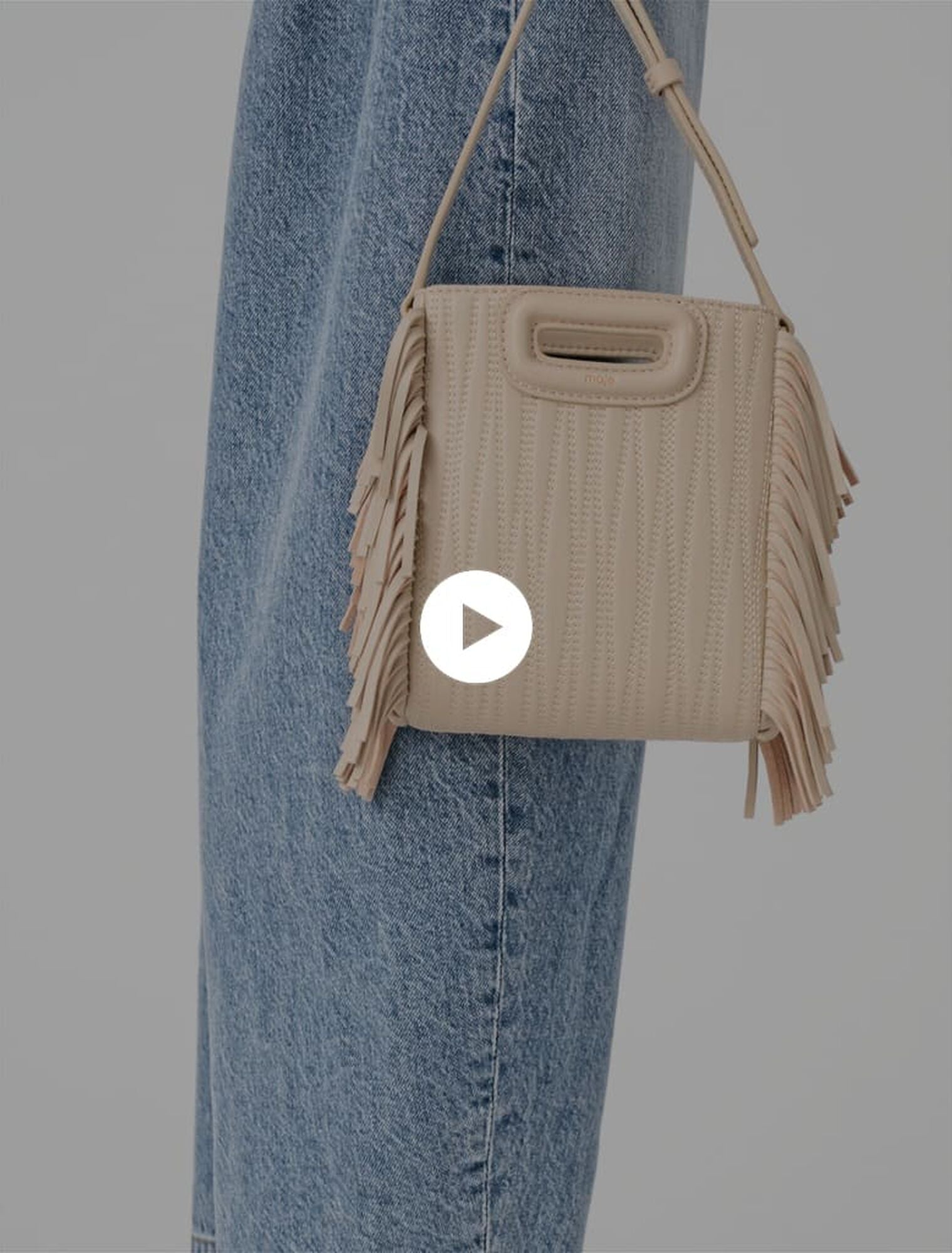 Sac M mini en cuir surpiqué