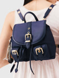 Mini sac à dos en cuir et nylon