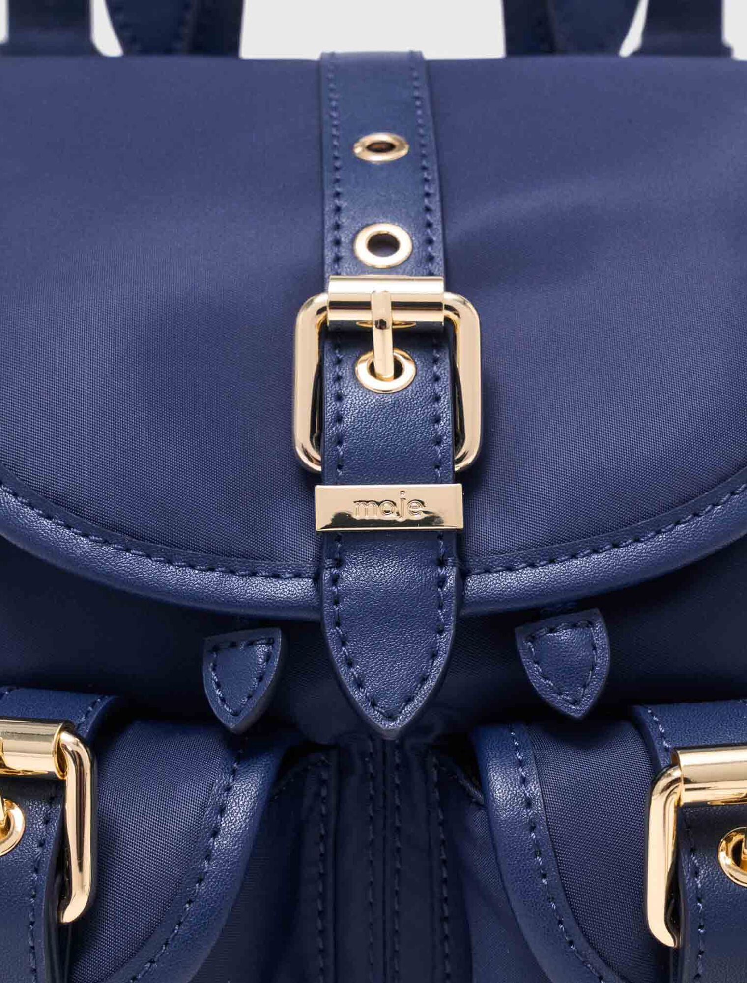 Mini sac à dos en cuir et nylon