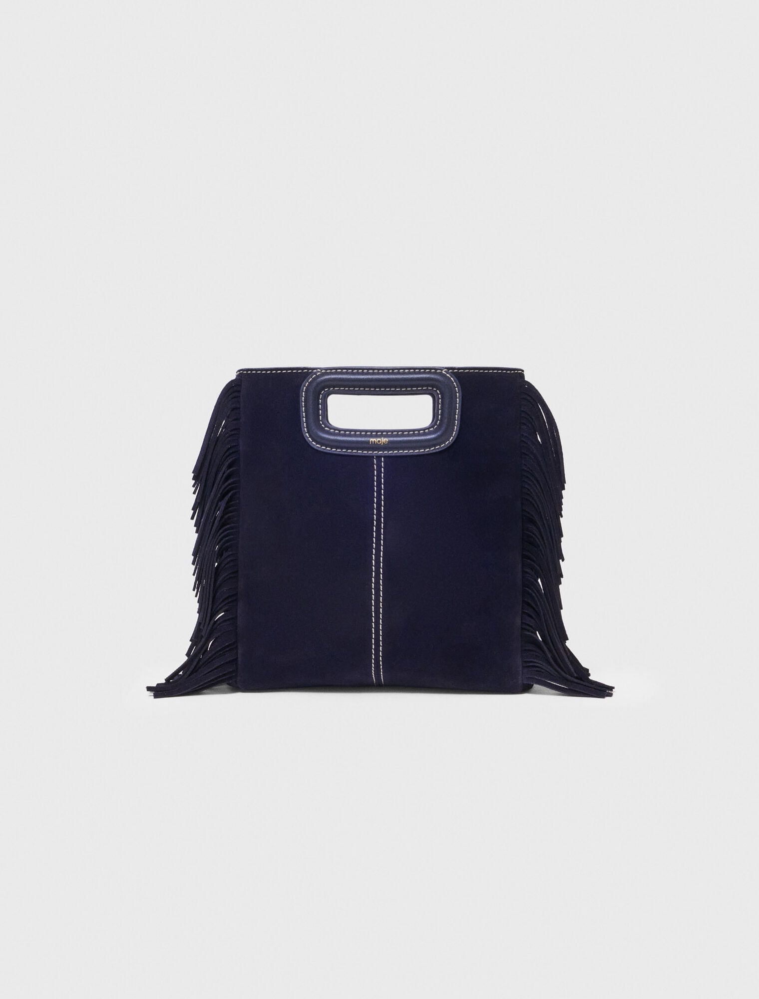 Sac M en suède surpiquée