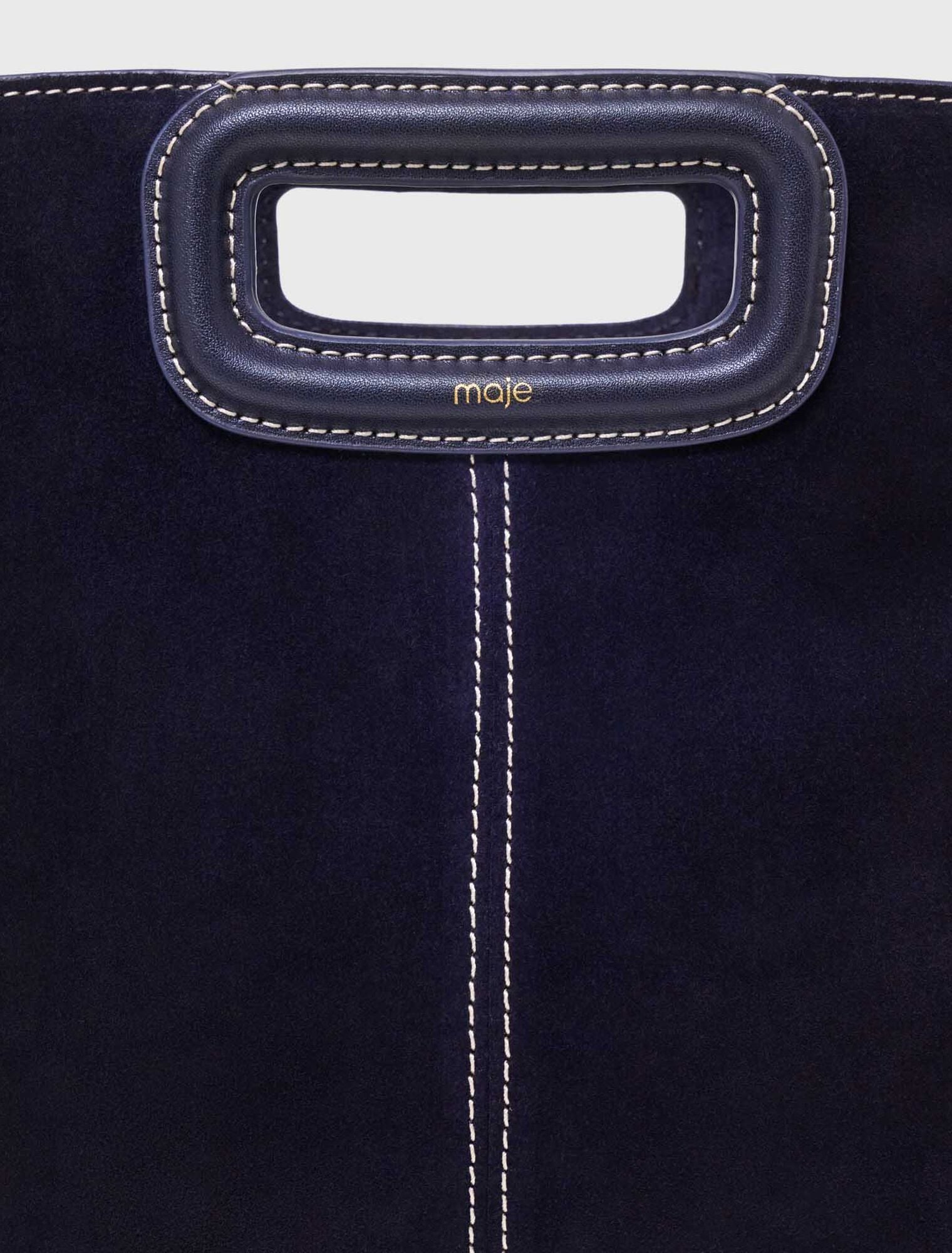 Sac M en suède surpiquée