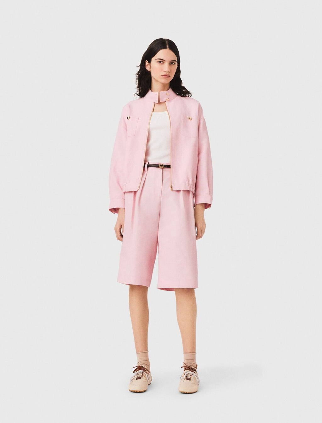 Blouson bomber en lin mélangé