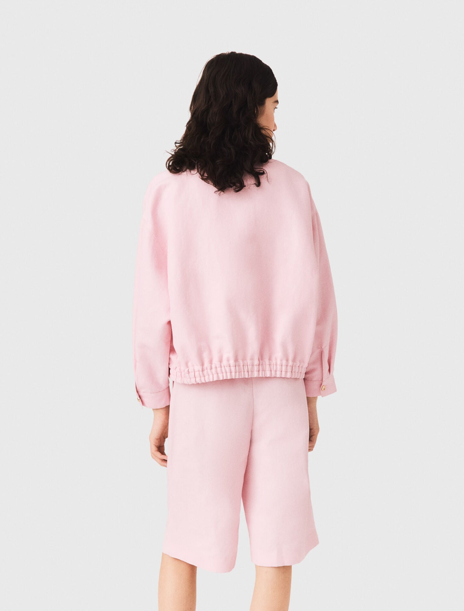 Blouson bomber en lin mélangé