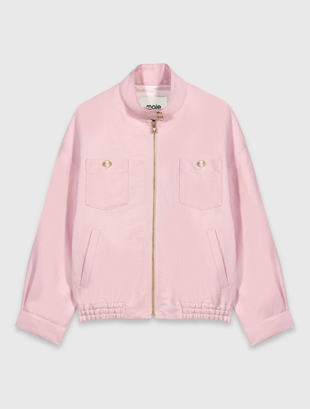 Blouson bomber en lin mélangé