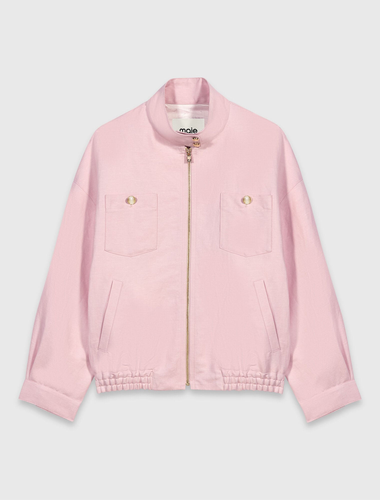 Blouson bomber en lin mélangé