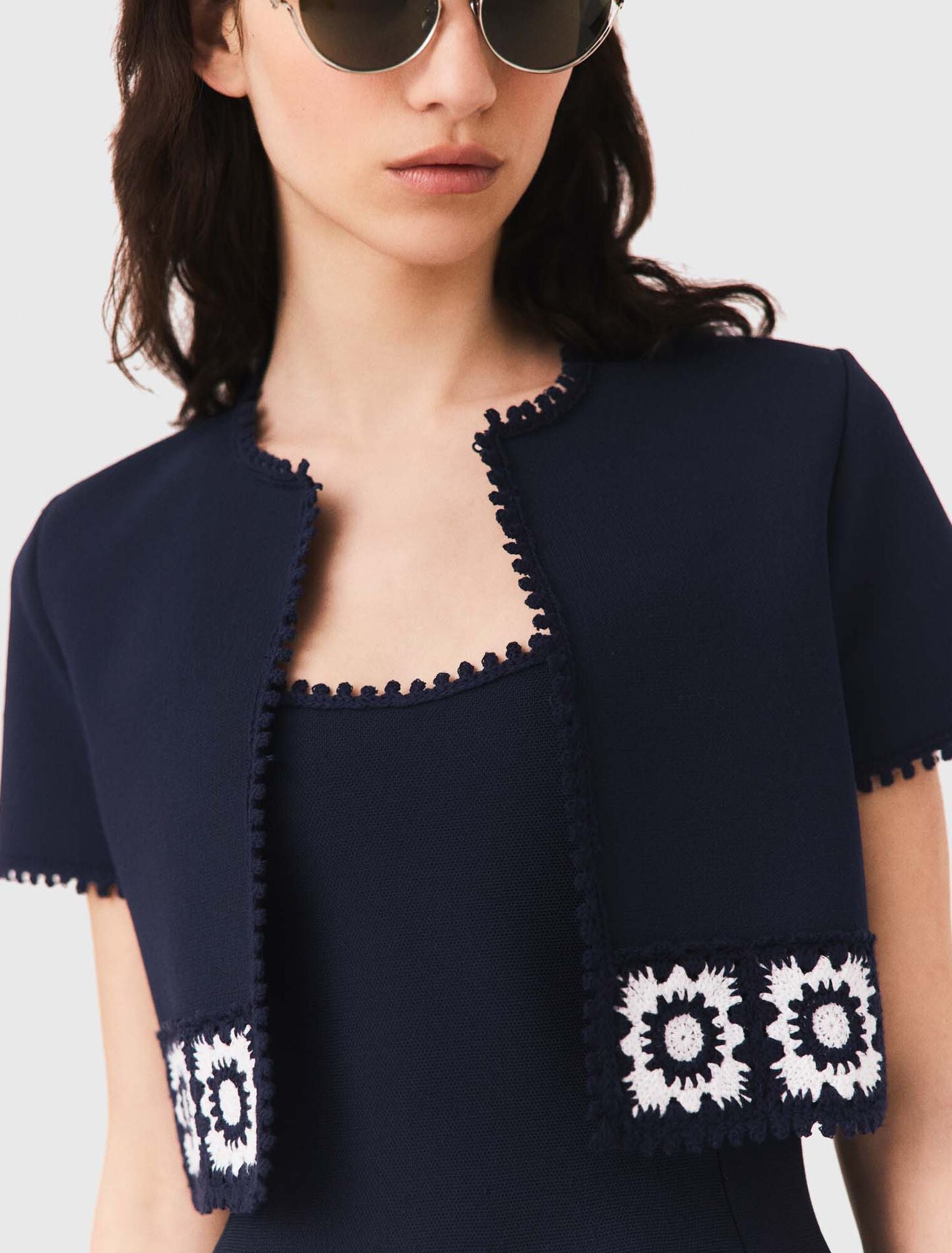 Cardigan avec empiècements crochet