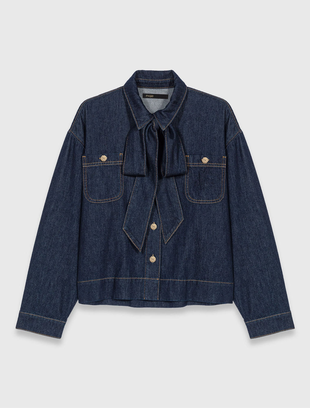 Chemise en denim avec Lavallière