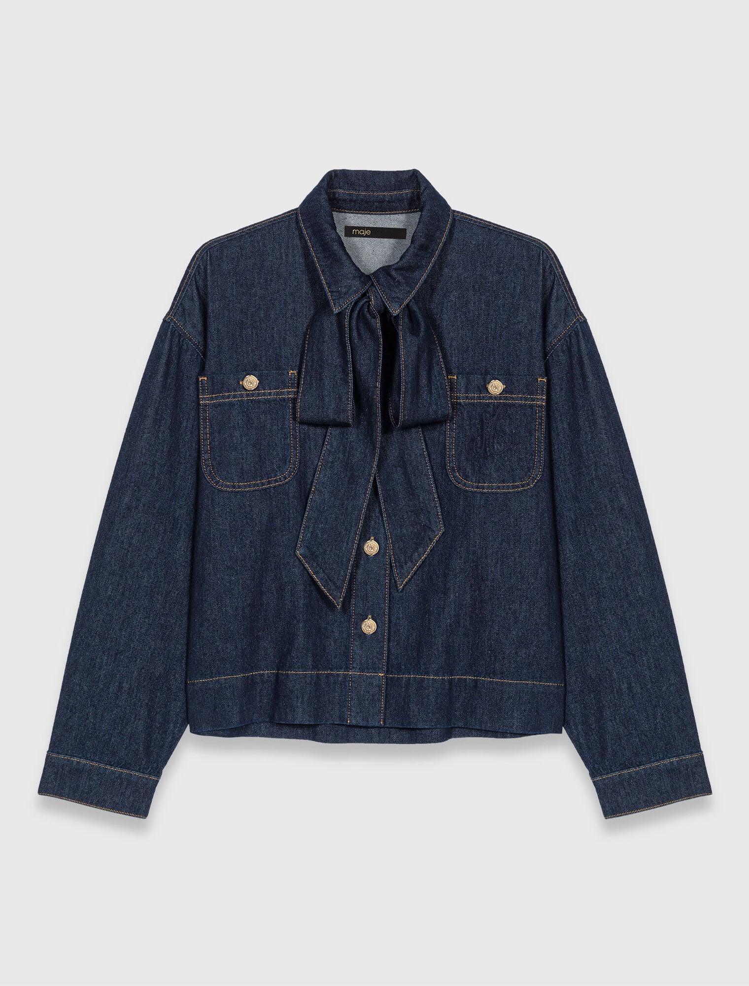 Chemise en denim avec Lavallière