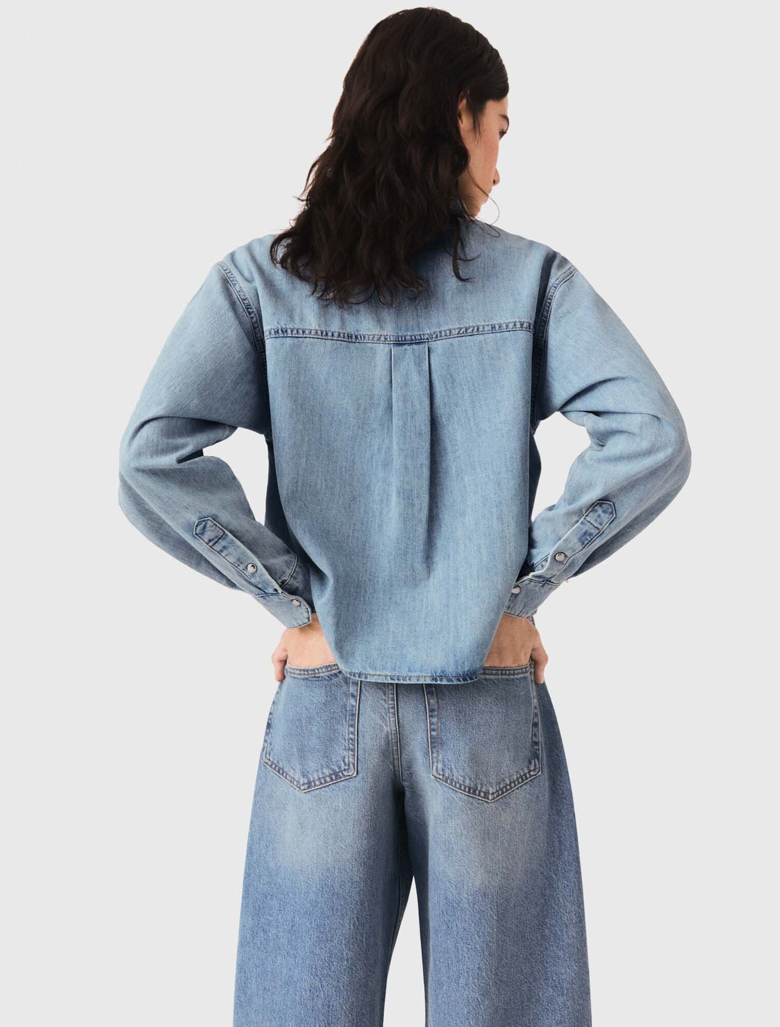 Chemise en denim avec logo