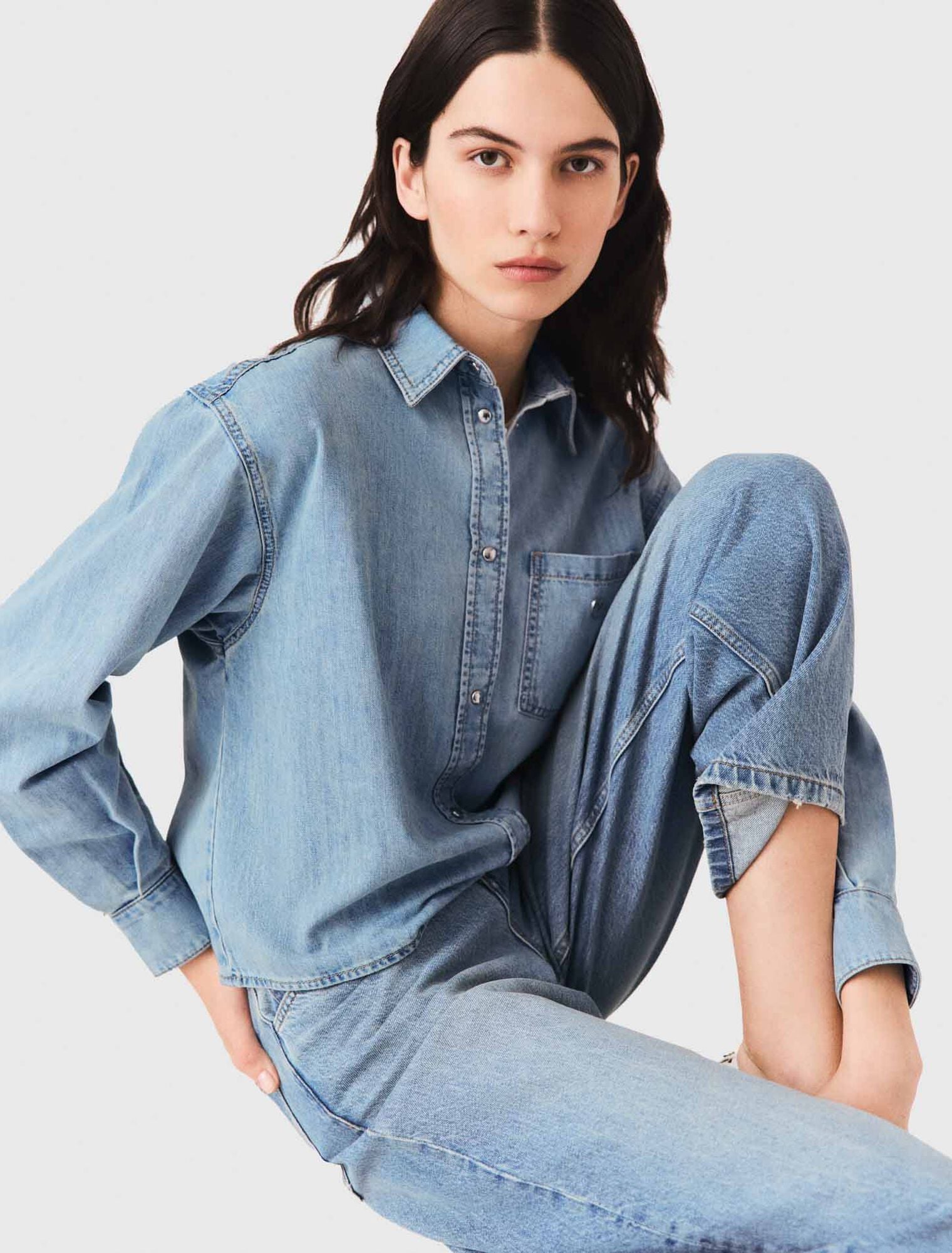 Chemise en denim avec logo