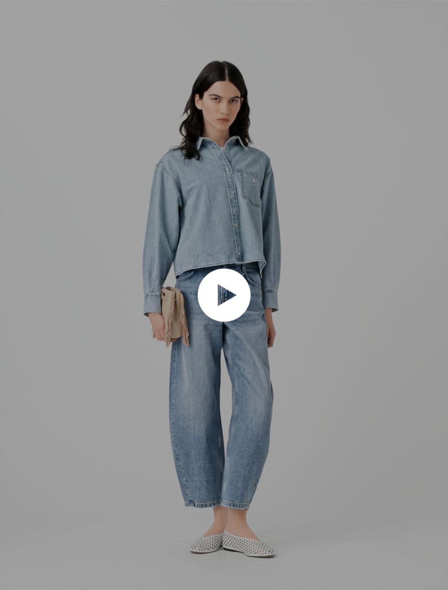 Chemise en denim avec logo
