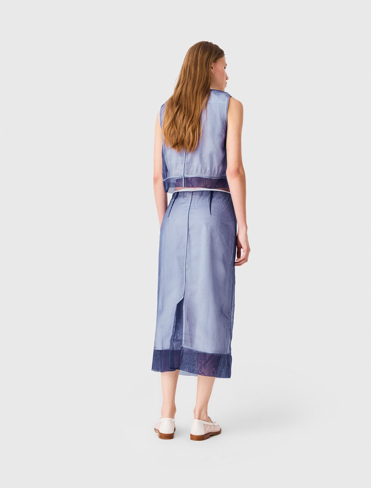 Jupe en coton et organza amovible