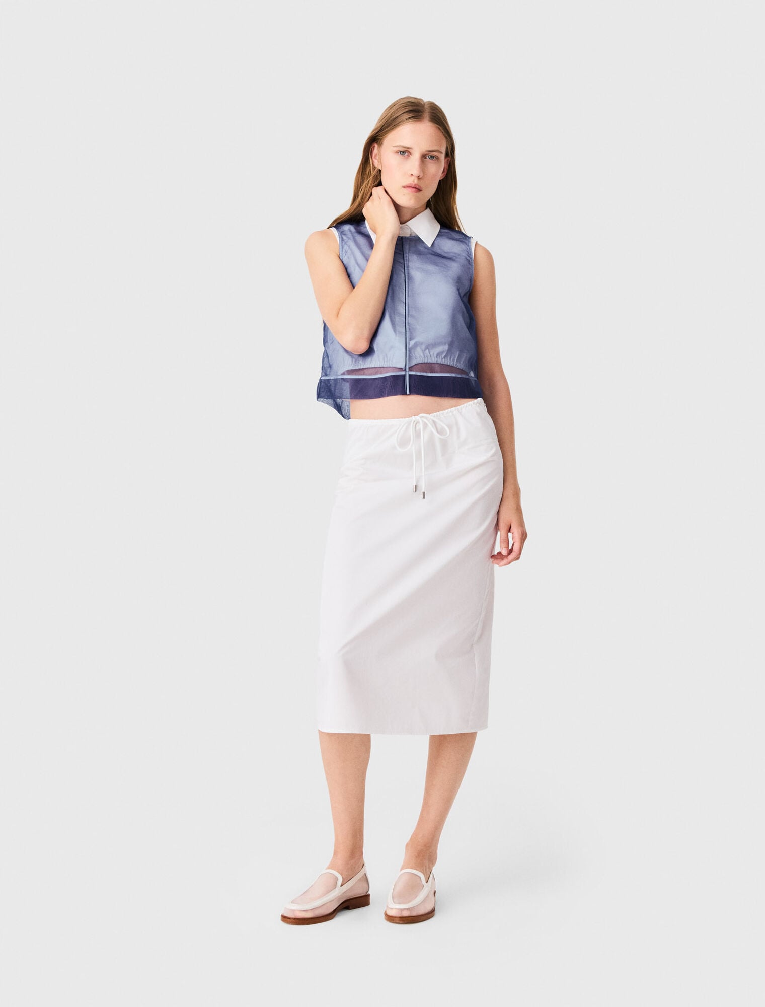 Jupe en coton et organza amovible