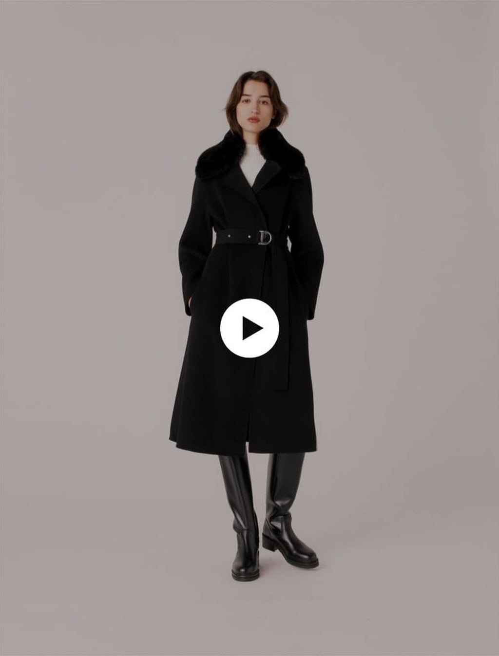 Manteau double face à col amovible