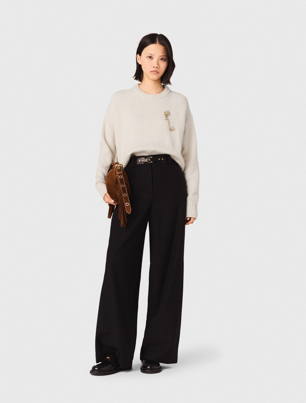 Pantalon tailleur à jambes larges