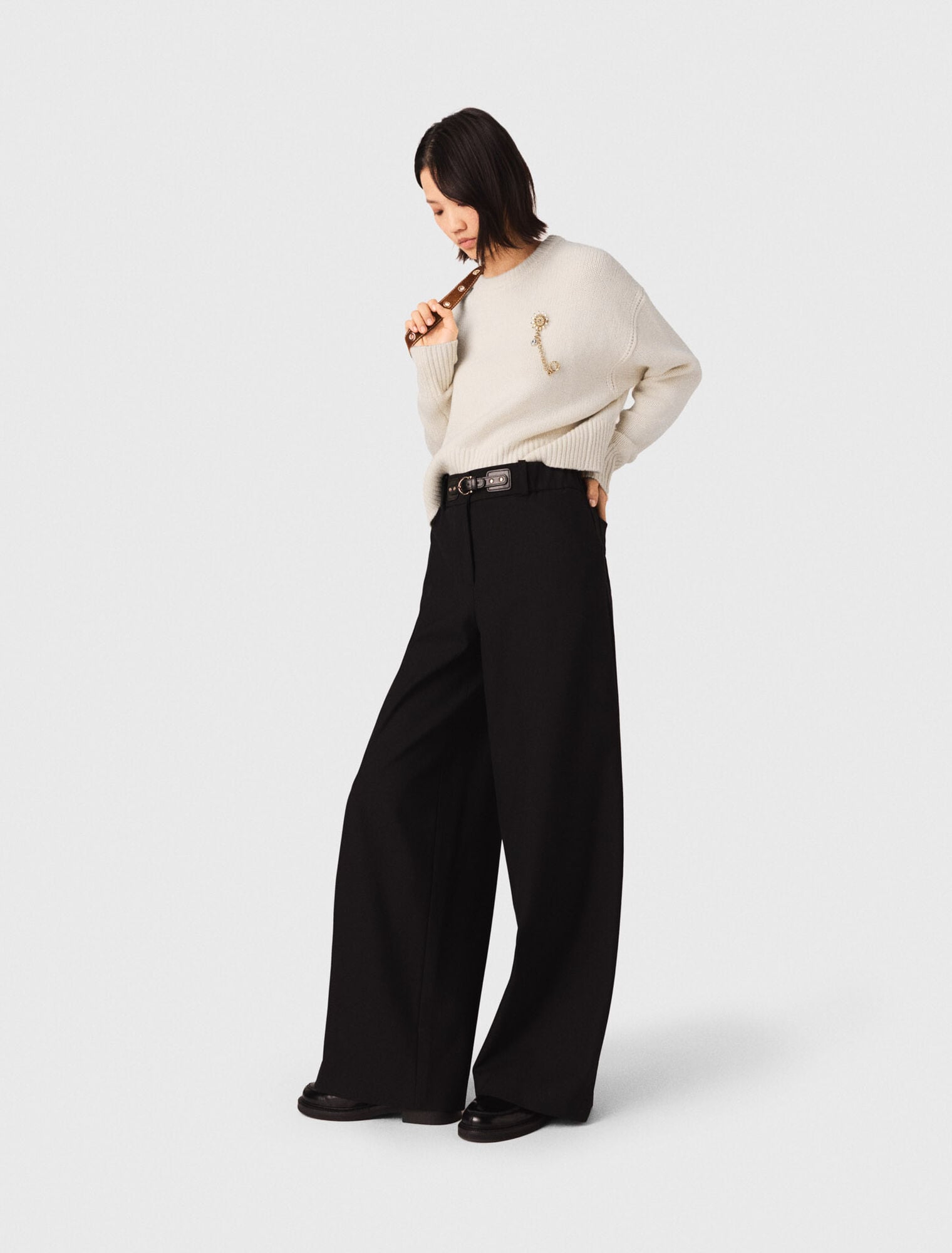 Pantalon tailleur à jambes larges